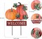 Fall Decorations for Home Outdoor, 22" Decorative Garden Stakes with 2 Pack Pumpkin Welcome Sign Fall Decor, Metal Yard Sign for Outside Garden Yard Lawn Patio Backyard Porch Decorations.